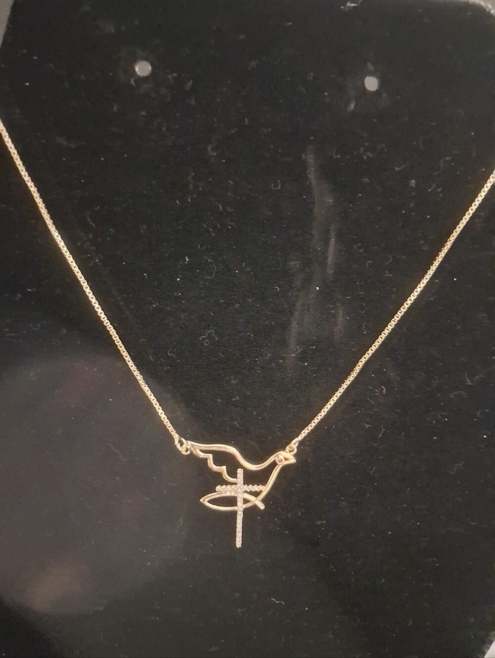 Gold Filled Dove Cross Pendant Necklace 18"-20"